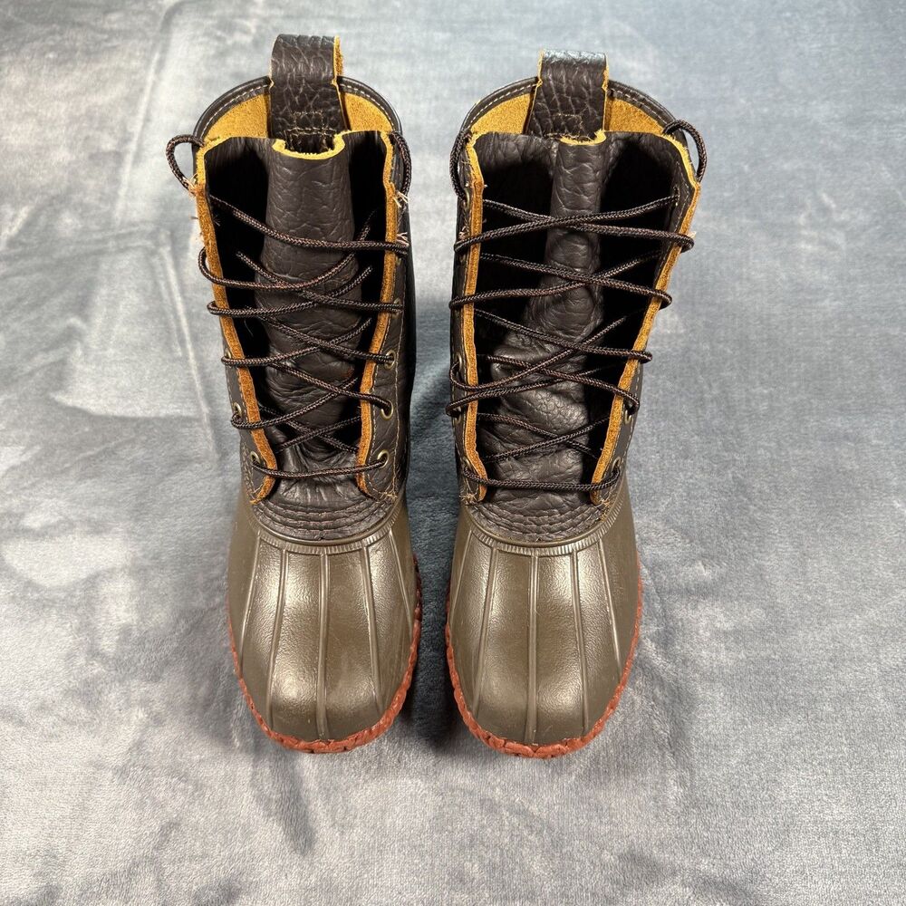 L.L. Bean Women's Bison 8” Bean Boots Dark Brown/Brick Red Size 8